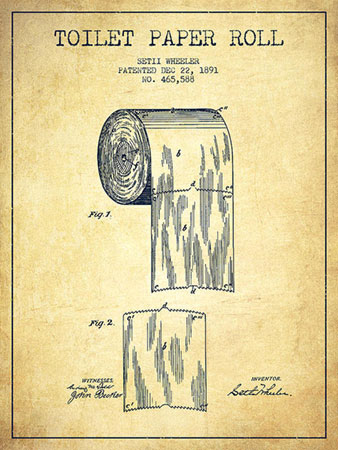 Patente de rollo de papel higiénico perforado de 1.891
